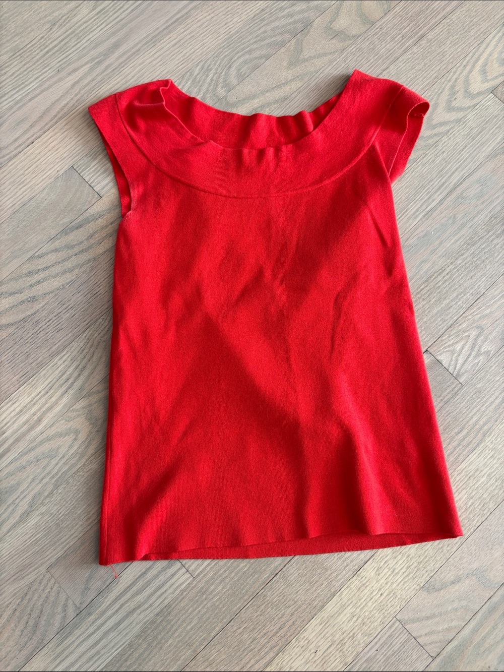 Banana Republic Size 4 Red Boat Neck Short Sleeve Knit Sweater Top